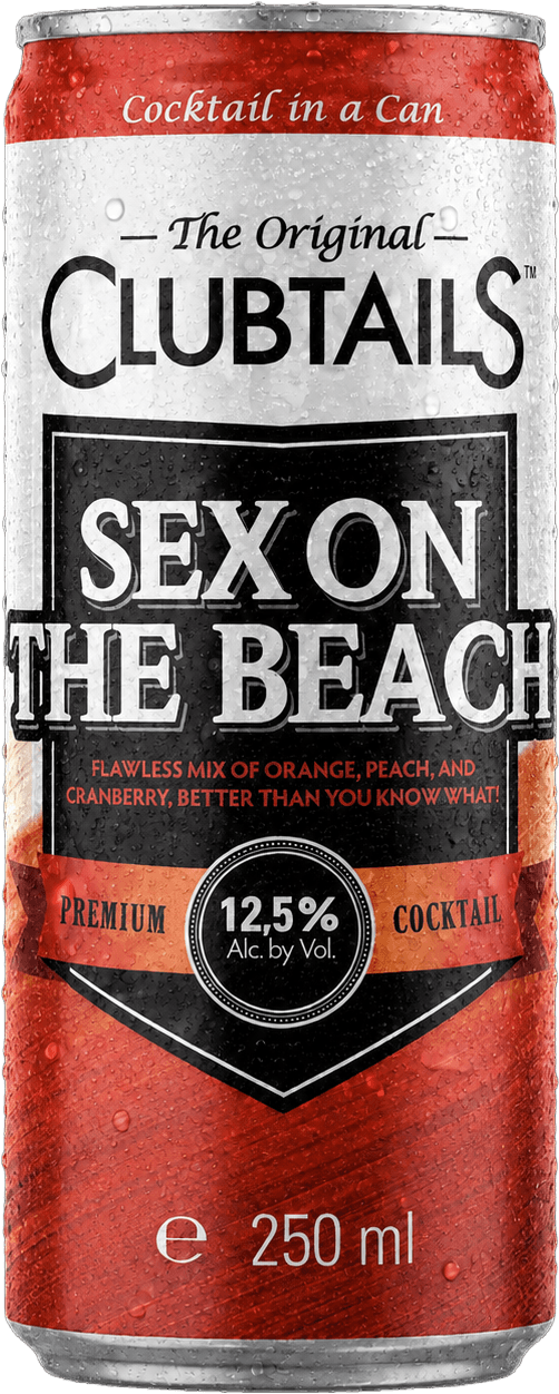 Clubtails Sex on the Beach 250 ml ready-to-drink cocktail can with 12.5% ABV.